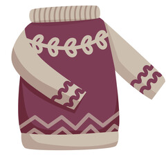 Knitted autumn jacket illustration