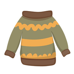 Knitted autumn jacket illustration