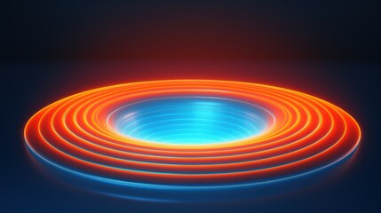 abstract glowing concentric circles