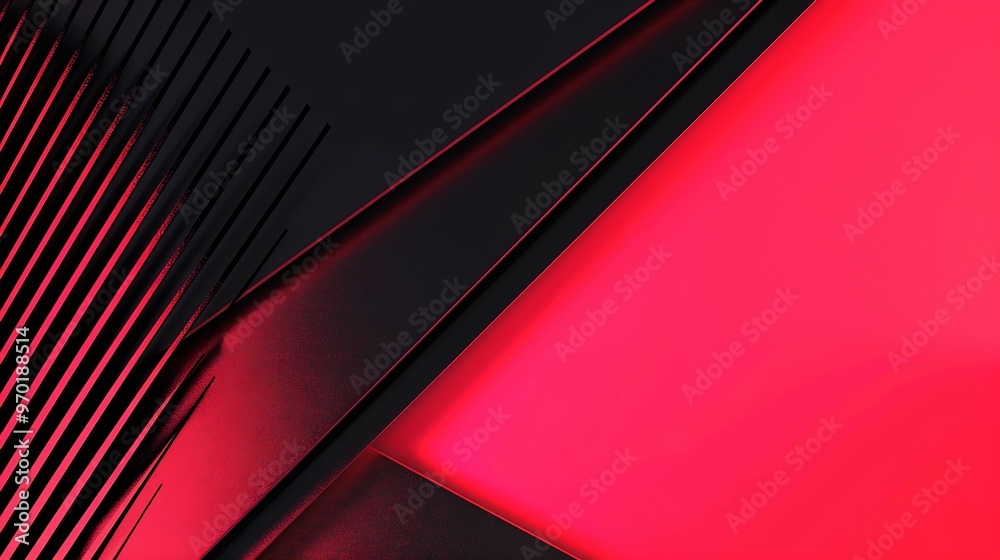 Aufkleber black pink red modern abstract background geometric shape viva magenta color 2023 triangles lines st