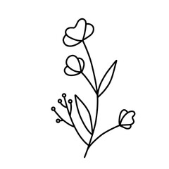 line art wildflowers