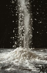 Falling snow on a dark background