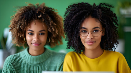 Two Happy Busy Business Women Young And Middle