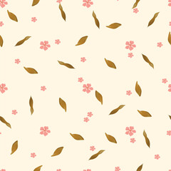 small and cute beautiful flowers seamless pattern