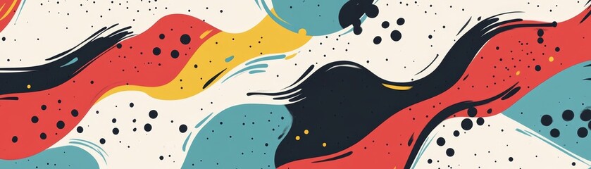 Abstract Colorful Swirls and Dots Background