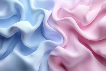 Obraz premium Abstract Swirling Fabric in Light Blue and Pink Hues