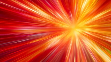 Abstract Background with Red and Yellow Diagonal Lines Converging Towards a Bright Center
