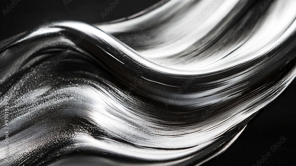Fototapete this is a background image in which silver intersecting streamlines are drawn with a brush on a blac