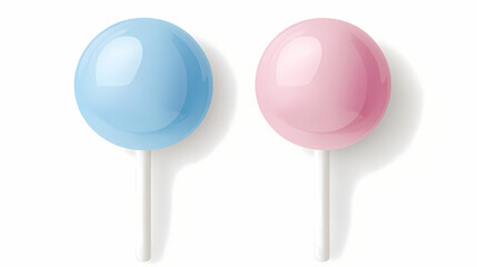 Two pastel lollipops, white background, front view, clean and simple vector illustration. Pastel. Illustration
