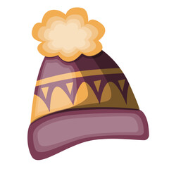 Knitted wool yarn hat