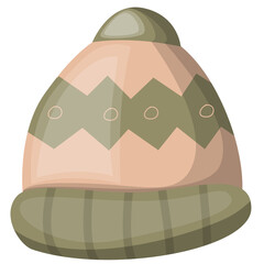 Knitted wool yarn hat