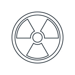 Ionizing radiation sign in line style, vector