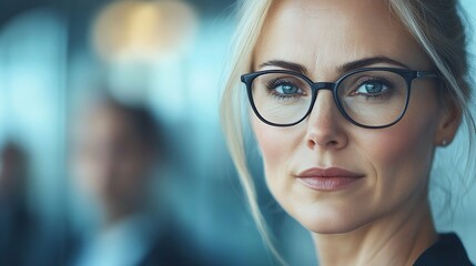 Portrait confident determined business people in office : Generative AI