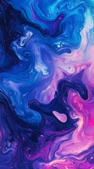 Fototapeta premium Abstract fluid art in blue and pink hues