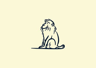 Vector illustration of Baboon Logo Design