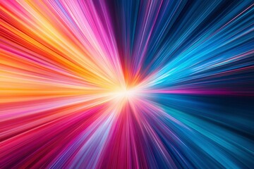 Obraz premium Abstract Burst of Colorful Lines Radiating from Center