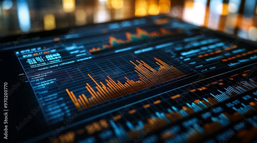 Aufkleber banking business finance and investment concept businessman analyzing market data financial graph re