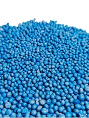 These blue granules are chemical NPK fertilizer