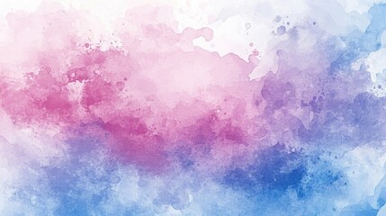 Fototapeta premium Hand drawn canvas featuring smooth pastel colors with a wet effect Aquarelle background in soft blue pink and purple shades ideal for vintage card designs and retro templates