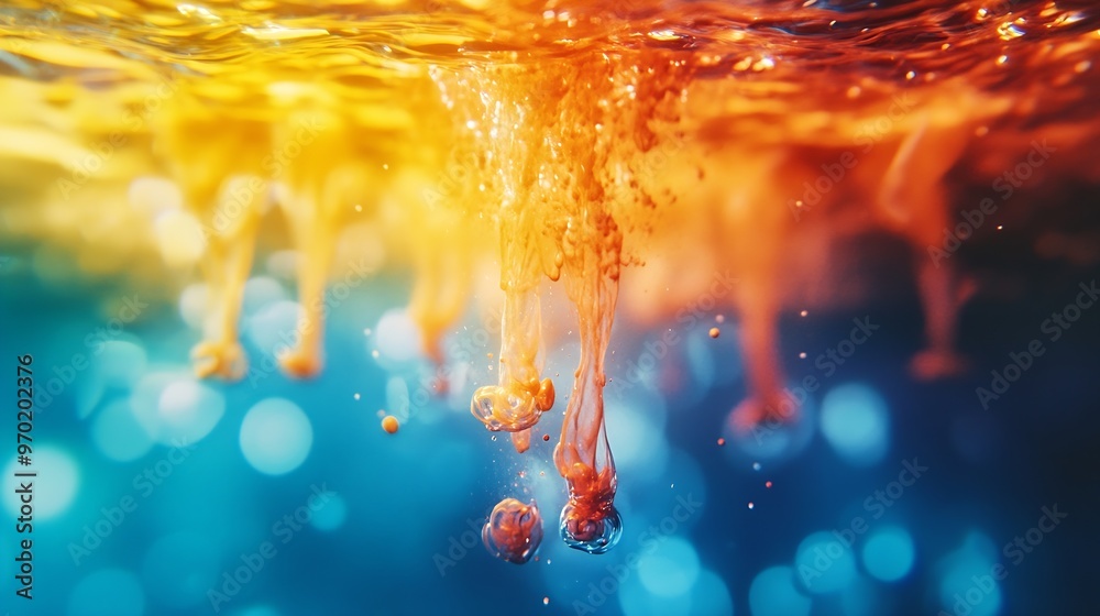 Leinwandbilder abstract color mix color drops in water drop of ink color mix paint falling on water colorful ink in