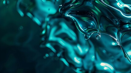 Abstract fluid elements with led teal illumination Corporate gradient background : Generative AI