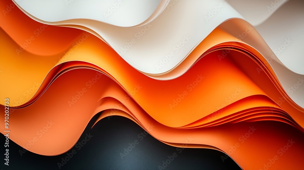 Poster creative abstract paper background orange white brown black colors paper solid colors geometric line