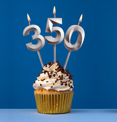 Candle number 350 - Number of followers or likes. cupcake