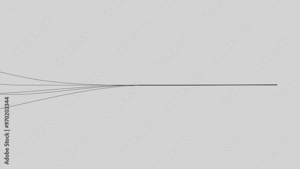 Poster Paper, lines and pencil drawing with connection, animation and data journey on white background. Information, network and link in race for technology, innovation and creativity in global system.
