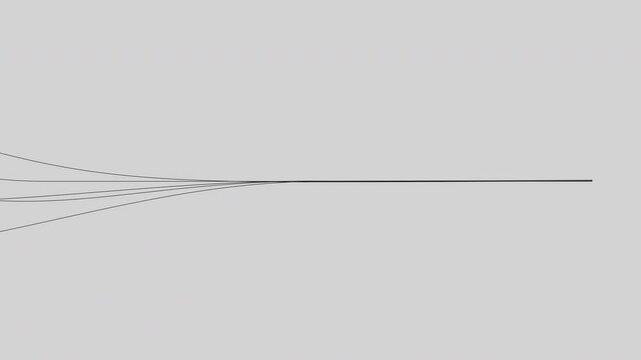 Paper, lines and pencil drawing with connection, animation and data journey on white background. Information, network and link in race for technology, innovation and creativity in global system.