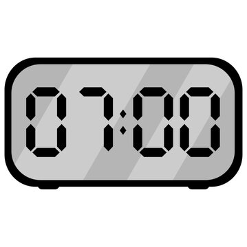 digital clock at 7am