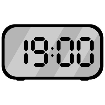 digital clock at 7pm