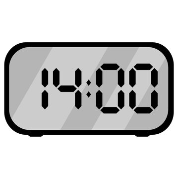 digital clock at 2pm