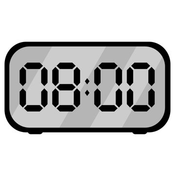 digital clock at 8am