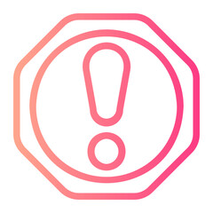 Caution Sign gradient icon
