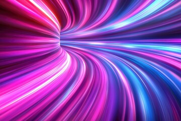 Abstract Swirling Tunnel of Bright Purple and Blue Light