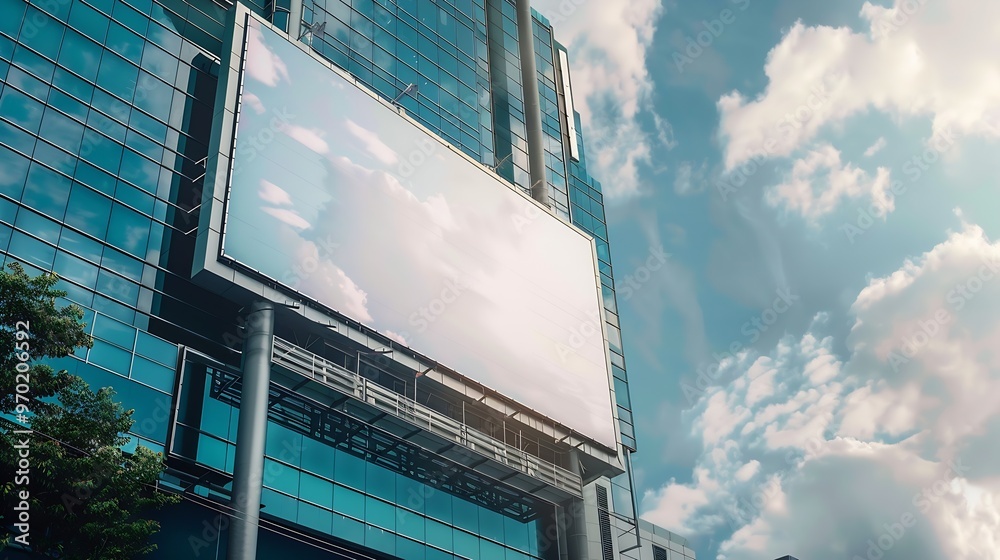 Poster Building Billboard Mockup for showcasing your advertisement design to clients : Generative AI