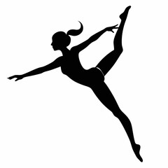 Fototapeta premium Gymnastics black silhouette vector