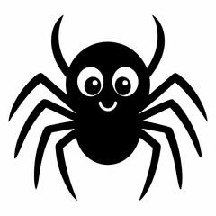 Halloween spider  black silhouette vector icon