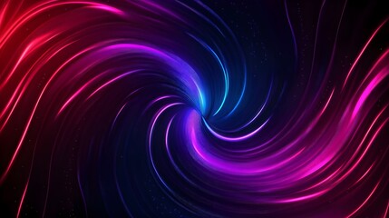Obraz premium Abstract geometric swirl pattern, neon gradients, psychedelic style, bold outlines, digital art