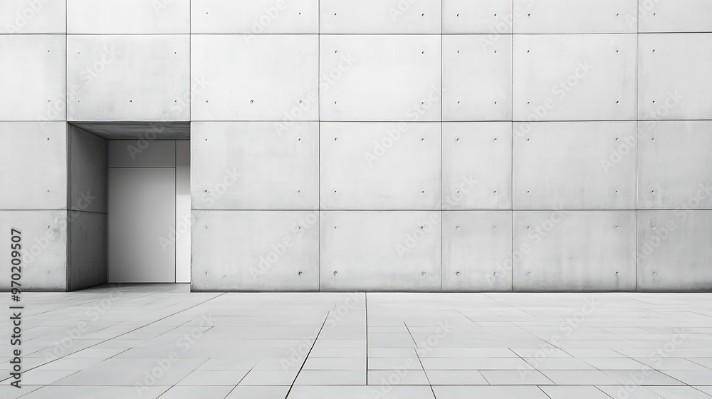 Poster white building exterior minimal geometric architecture minimalist abstract wall : generative ai