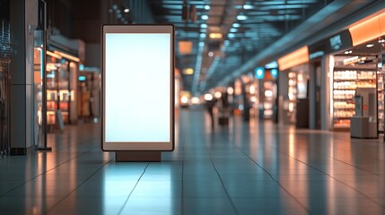 Sign and Billboard Mockup at duty free shop in departure terminal to promote your business or organization in a unique and eyecatching way : Generative AI