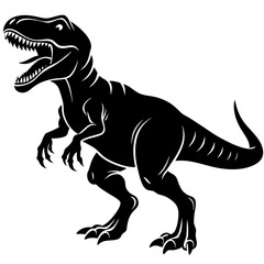 T-Rex black silhouette vector,dinosaur silhouette vector