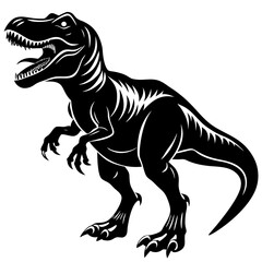 T-Rex black silhouette vector,dinosaur silhouette vector