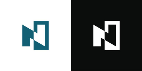 Abstrack initial letter N logo design template. Premium Vector