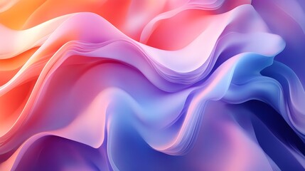 Fototapeta premium Gentle waves of fluid abstract shapes, swirling with vibrant colors, seamlessly blending through soft transitions and subtle gradients, evoking serenity