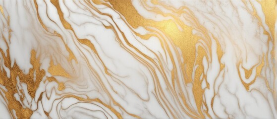 Abstract Marble Texture with Golden Veins