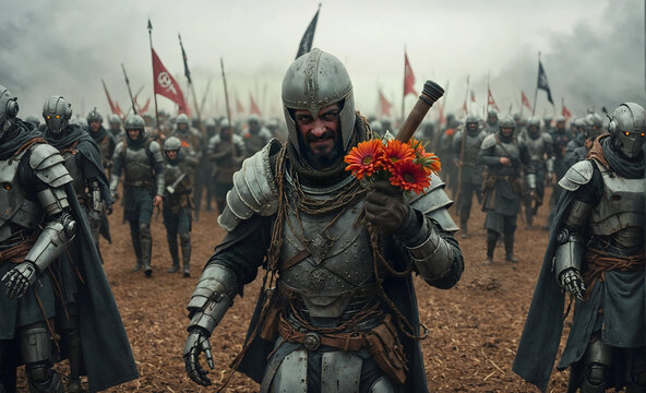 Armored Warrior with Flowers