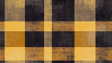 Fototapeta premium Gold Ochre Lumberjack Buffalo Check Seamless Pattern