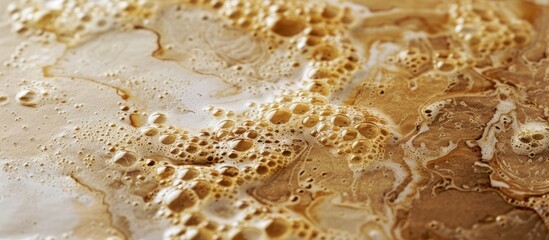 Fototapeta premium Grain On Paper With A Trace Of Coffee Foam Macro