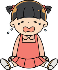 泣いている女の子全身